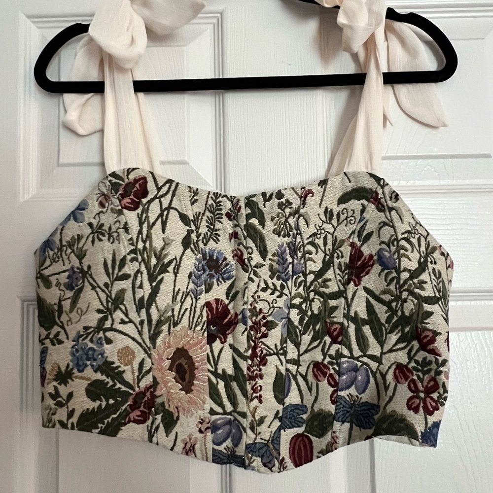 Floral Embroidered Crop Top